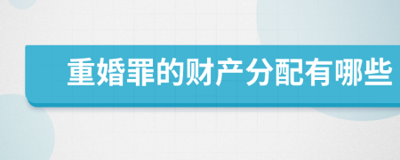 重婚罪的财产分配有哪些