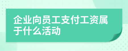 企业向员工支付工资属于什么活动