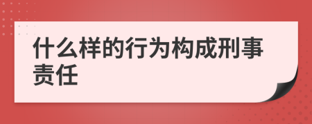 什么样的行为构成刑事责任