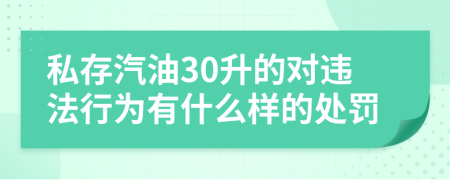 私存汽油30升的对违法行为有什么样的处罚