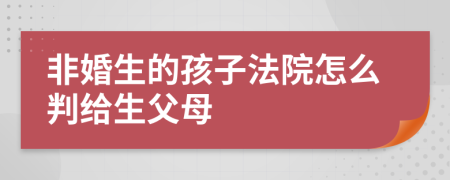 非婚生的孩子法院怎么判给生父母