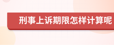 刑事上诉期限怎样计算呢