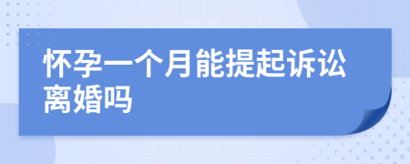 怀孕一个月能提起诉讼离婚吗