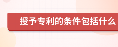 授予专利的条件包括什么