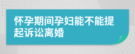 怀孕期间孕妇能不能提起诉讼离婚