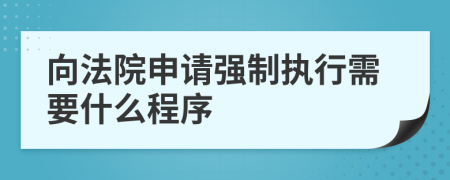 向法院申请强制执行需要什么程序