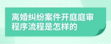 离婚纠纷案件开庭庭审程序流程是怎样的