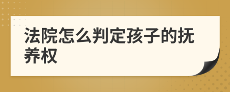 法院怎么判定孩子的抚养权