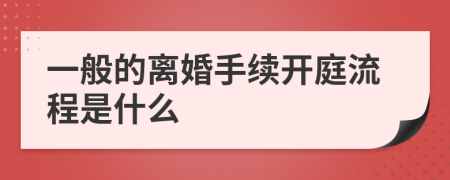 一般的离婚手续开庭流程是什么