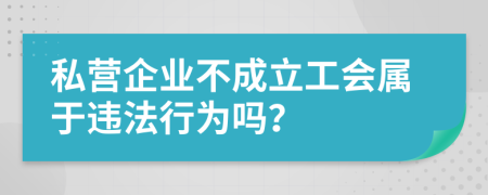 私营企业不成立工会属于违法行为吗？