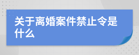 关于离婚案件禁止令是什么