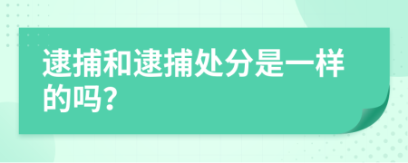 逮捕和逮捕处分是一样的吗？