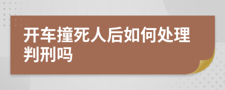 开车撞死人后如何处理判刑吗