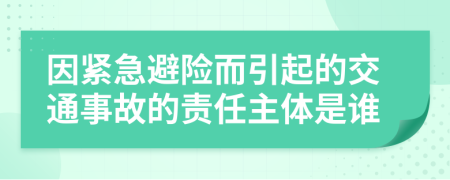 因紧急避险而引起的交通事故的责任主体是谁