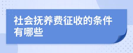 社会抚养费征收的条件有哪些