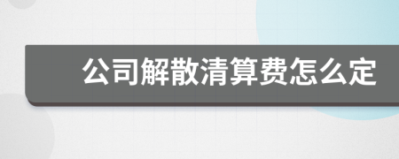 公司解散清算费怎么定