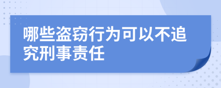 哪些盗窃行为可以不追究刑事责任