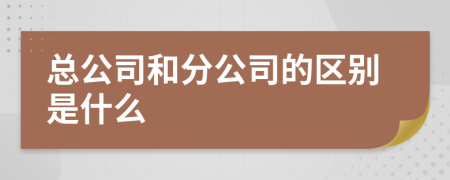 总公司和分公司的区别是什么