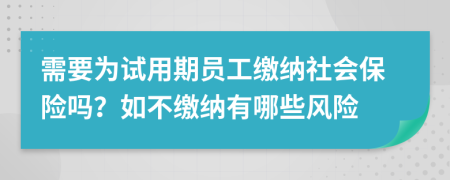 需要为试用期员工缴纳社会保险吗？如不缴纳有哪些风险