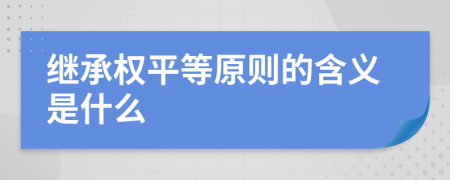 继承权平等原则的含义是什么