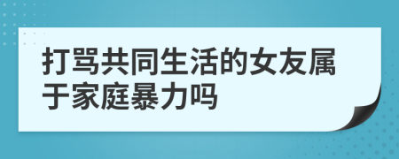 打骂共同生活的女友属于家庭暴力吗