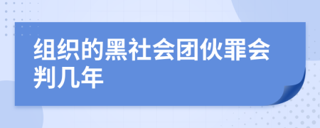 组织的黑社会团伙罪会判几年