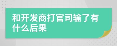 和开发商打官司输了有什么后果