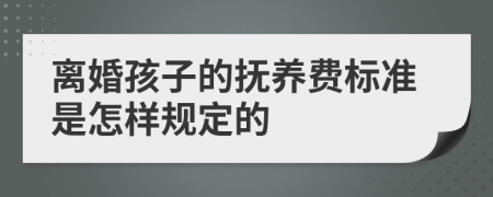 离婚孩子的抚养费标准是怎样规定的