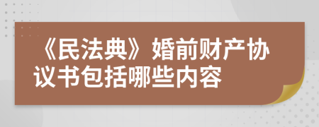 《民法典》婚前财产协议书包括哪些内容