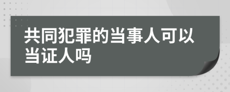 共同犯罪的当事人可以当证人吗
