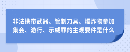 非法携带武器、管制刀具、爆炸物参加集会、游行、示威罪的主观要件是什么