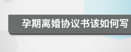 孕期离婚协议书该如何写