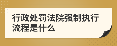 行政处罚法院强制执行流程是什么