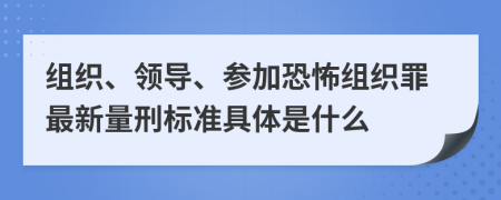 组织、领导、参加恐怖组织罪最新量刑标准具体是什么