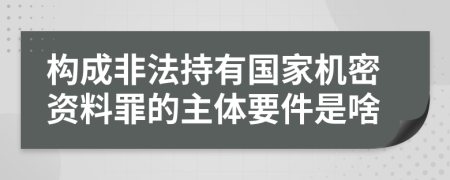 构成非法持有国家机密资料罪的主体要件是啥