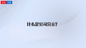 什么是公司分立?