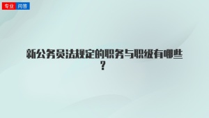 新公务员法规定的职务与职级有哪些？