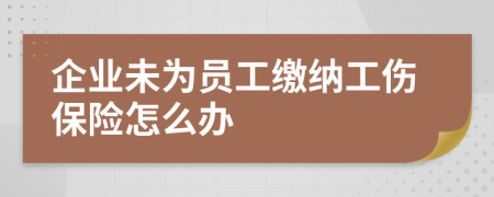 企业未为员工缴纳工伤保险怎么办