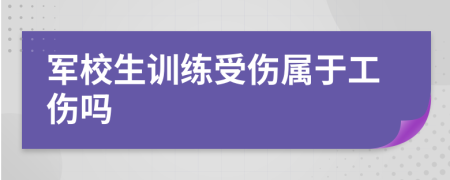 军校生训练受伤属于工伤吗