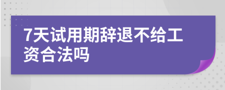 7天试用期辞退不给工资合法吗