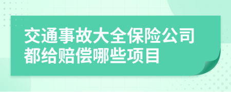 交通事故大全保险公司都给赔偿哪些项目