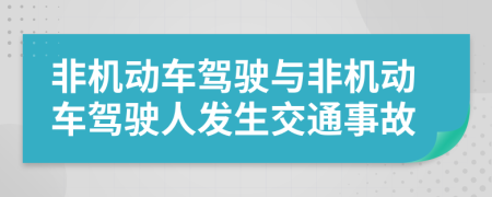 非机动车驾驶与非机动车驾驶人发生交通事故