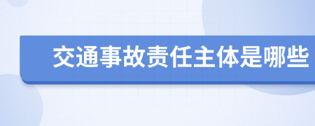 交通事故责任主体是哪些