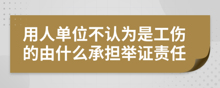 用人单位不认为是工伤的由什么承担举证责任