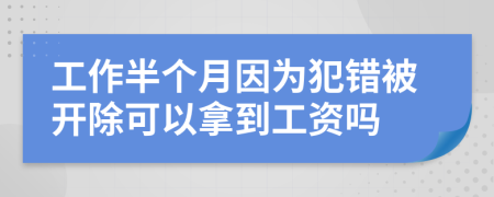 工作半个月因为犯错被开除可以拿到工资吗