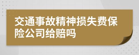 交通事故精神损失费保险公司给赔吗