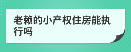 老赖的小产权住房能执行吗