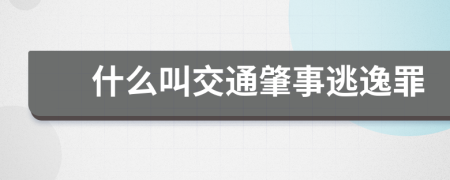 什么叫交通肇事逃逸罪