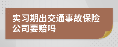 实习期出交通事故保险公司要赔吗