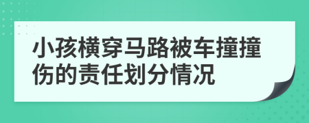 小孩横穿马路被车撞撞伤的责任划分情况